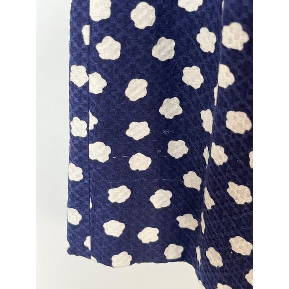 Kate Spade‎ Cloud Dot Straight Leg Cotton Blend Navy White Ankle Pant Size 2 - Picture 6 of 11